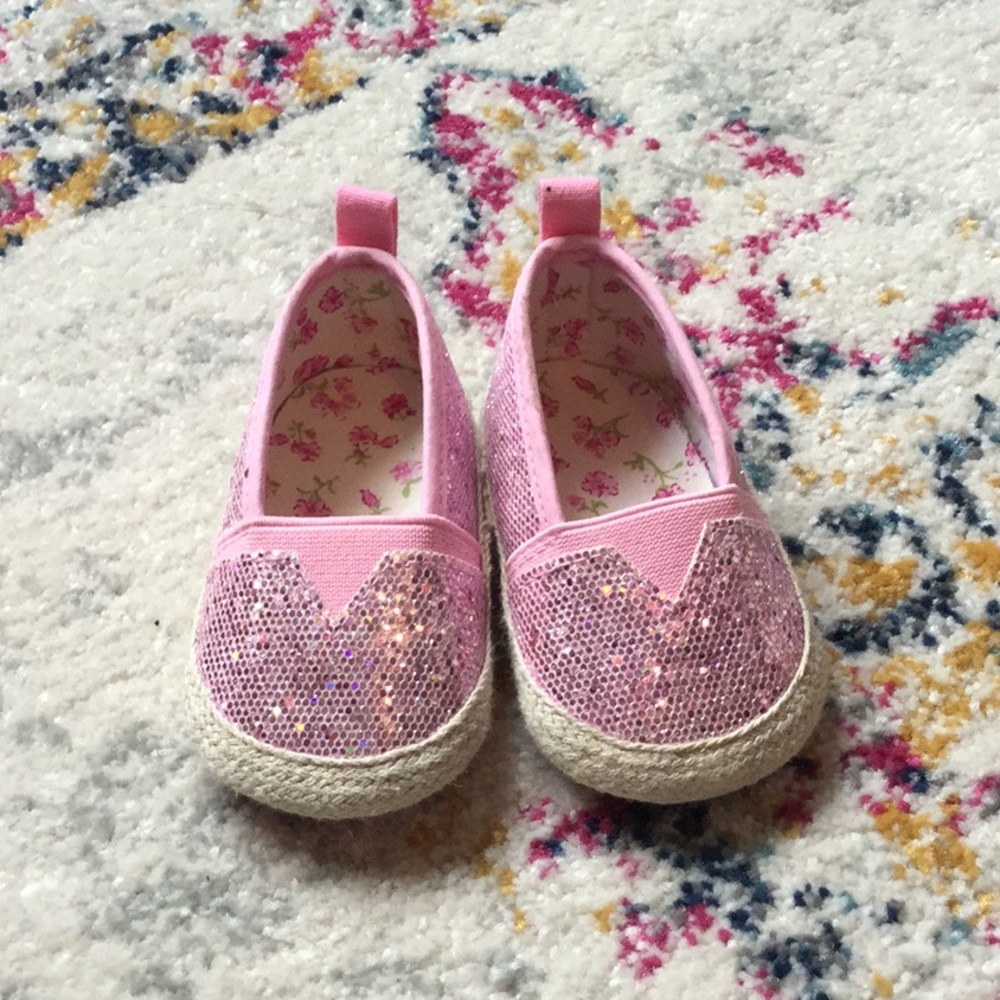 Baby girl pink slip on shoes